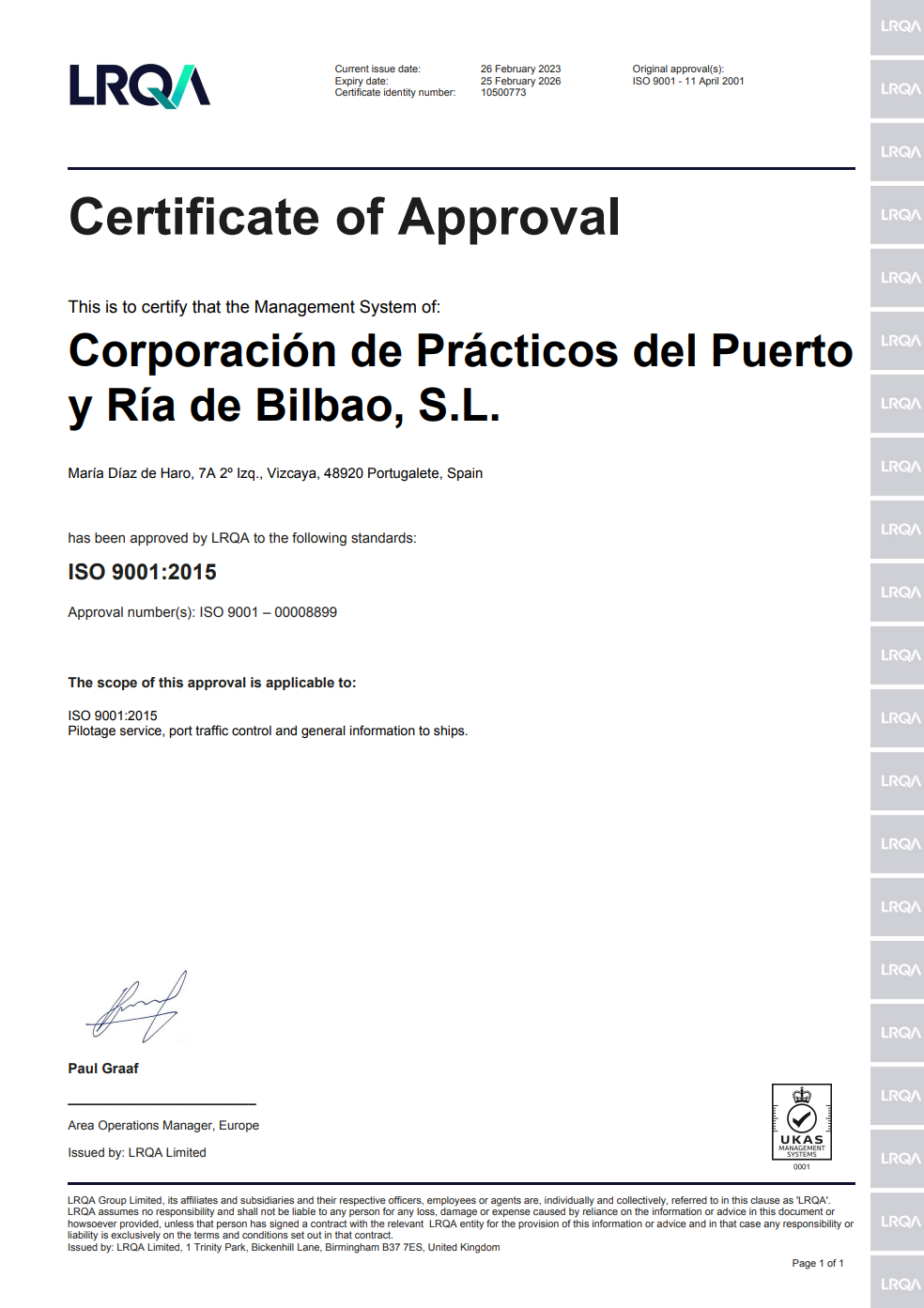 Certificado ISO 9001:2015